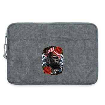 Gorilla im japanischen Irezumi Tattoo Stil - Laptoptasche 13" - Grau meliert - Vorne