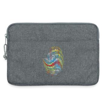 Rainbow Spiral Neon Pattern - Laptop bag 13" - heather grey - Front