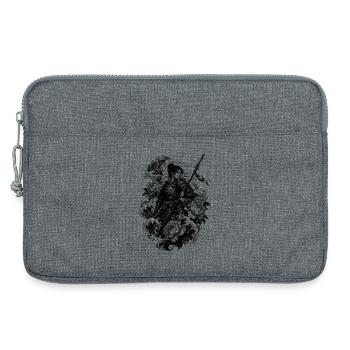 Guerrier samouraï japonais dans le style Irezumi - Sacoche pour ordinateur portable 13 pouces - gris chiné - Devant