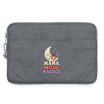 Mama. Müde. Magisch. – Lustiger Mama Spruch - Laptoptasche 13" - Grau meliert - Vorne