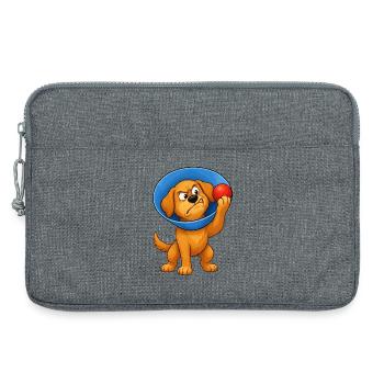 Grummeliger Hundekegel der Scham - Laptoptasche 13" - Grau meliert - Vorne