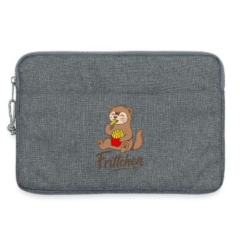 Frittchen Frettchen Pommes Frites Fritten - Laptoptasche 13" - Grau meliert - Vorne