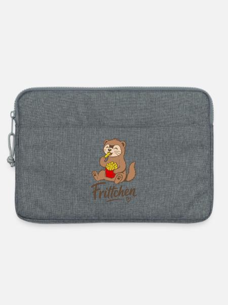 Frittchen Frettchen Pommes Frites Fritten - Laptoptasche 13" - Grau meliert