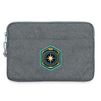 Kartenstern Kompass Patch - Laptoptasche 13" - Grau meliert - Vorne