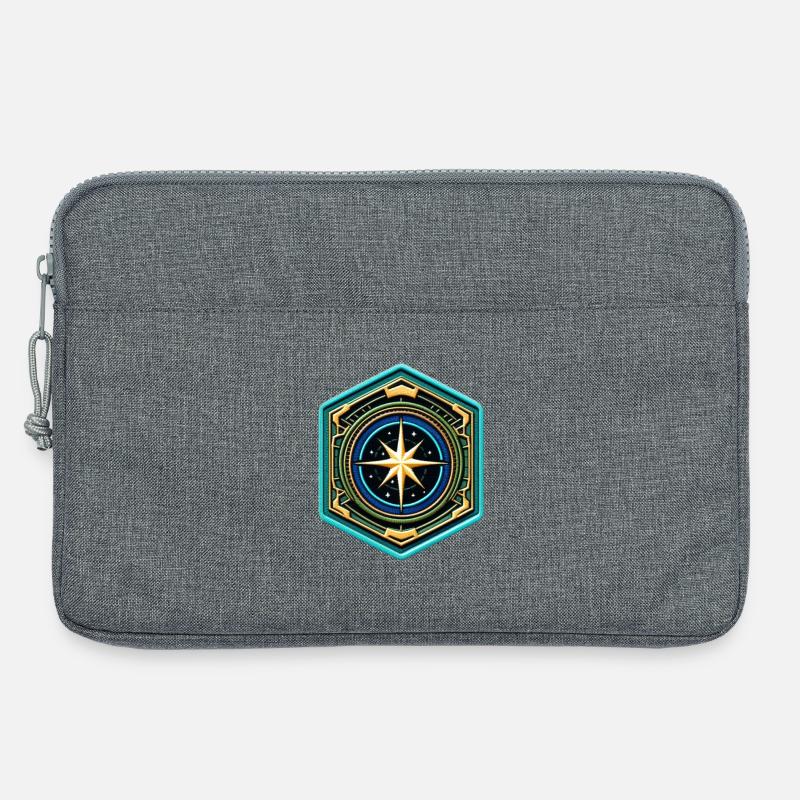Kartenstern Kompass Patch - Laptoptasche 13" - Grau meliert