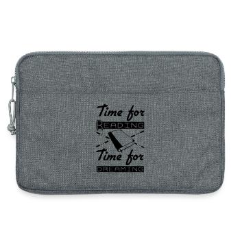 Time for Reading & Dreaming - Laptop bag 13" - heather grey - Front