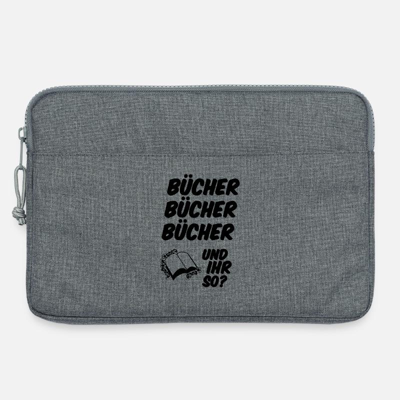 Bücher Spruch Lesen Leser Buch lustig Geschenk - Laptoptasche 13" - Grau meliert