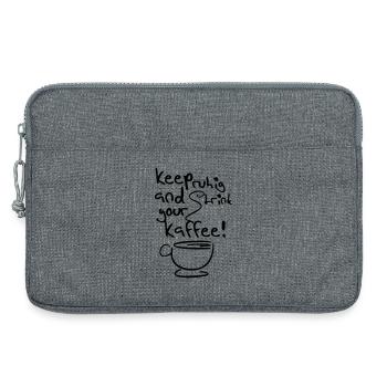 Kaffee Büro Humor Fun lustig Spruch - Laptoptasche 13" - Grau meliert - Vorne