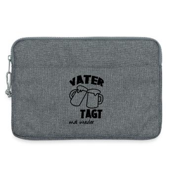 Geschenk Vatertag Familie Bier Spruch lustig Vater - Laptoptasche 13" - Grau meliert - Vorne