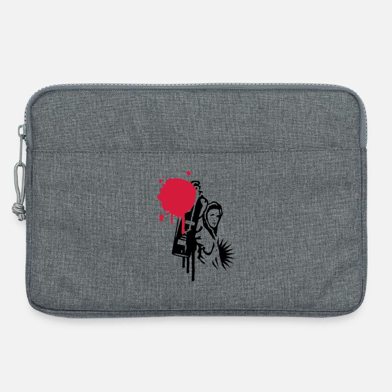Graffiti sprayer mit Sprühdose im Graffiti Stil - Laptoptasche 13" - Grau meliert