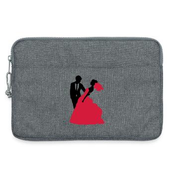 Mariage, Mariée, Le marié - Sacoche pour ordinateur portable 13 pouces - gris chiné - Devant