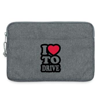 I love to drive - Ich liebe es zu fahren - Laptoptasche 13" - Grau meliert - Vorne