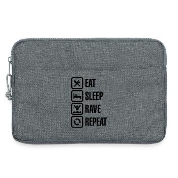 Eat sleep rave repeat - Laptop bag 13" - heather grey - Front