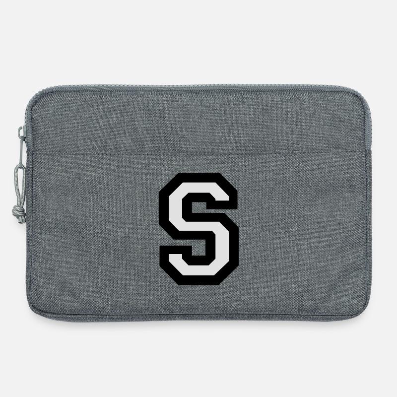 Buchstabe S (zweifarbig) - Laptoptasche 13" - Grau meliert