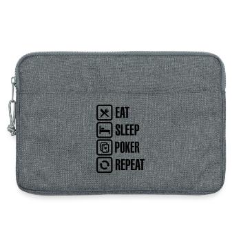 Eat - sleep - poker - repeat - Laptoptasche 13" - Grau meliert - Vorne