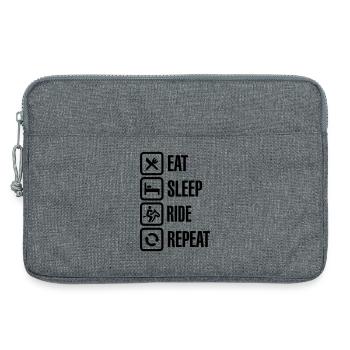 Eat sleep ride repeat - Laptoptasche 13" - Grau meliert - Vorne