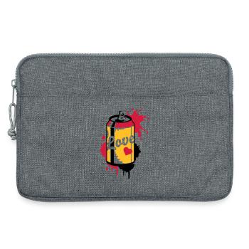 opened soda can in graffiti style - Laptop bag 13" - heather grey - Front