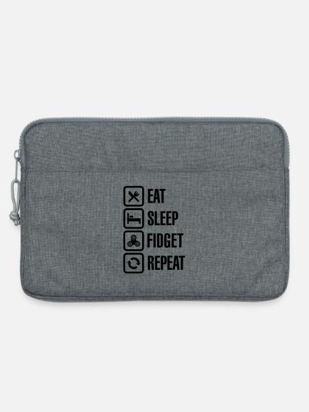 Eat Sleep Fidget Repeat - Fidget Spinner - Laptop bag 13" - heather grey