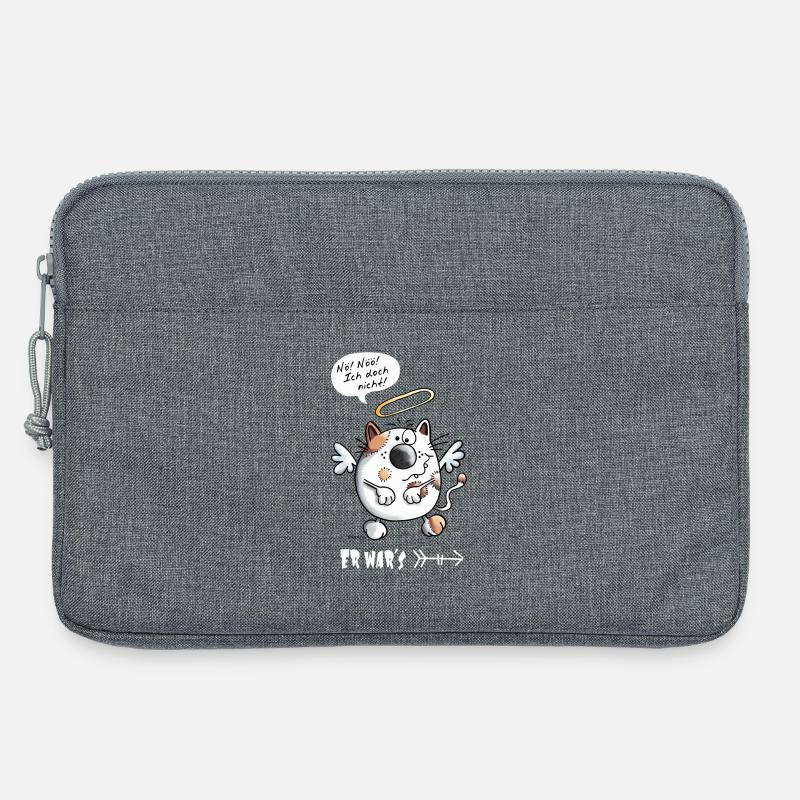 Er war's - Katze - Katzen - Engel - Comic - Laptoptasche 13" - Grau meliert