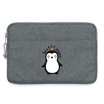 Cute Penguin Queen Design - Laptop bag 13" - heather grey - Front