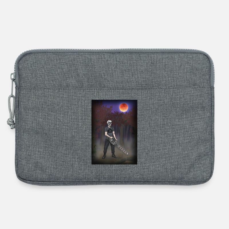 Forest worker, forester, chainsaw, full moon - Laptop bag 13" - heather grey