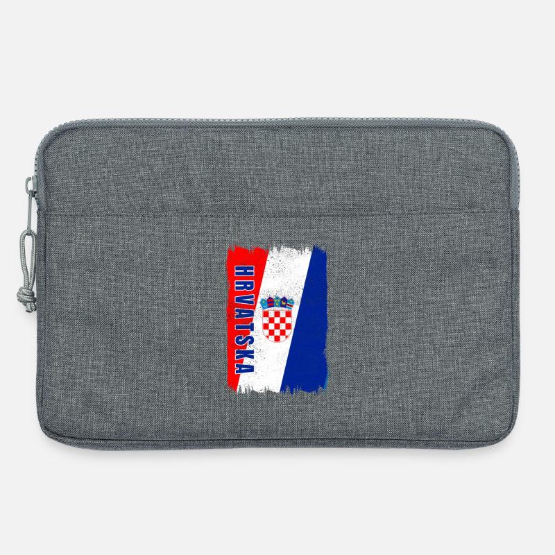 Kroatien Flagge - Laptoptasche 13" - Grau meliert