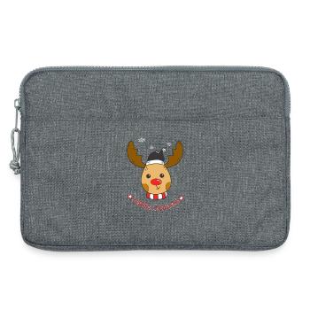 Cute Rudolph Reindeer Christmas Design - Laptop bag 13" - heather grey - Front