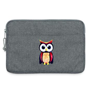 Eule mit großen neugierigen Augen - Laptoptasche 13" - Grau meliert - Vorne