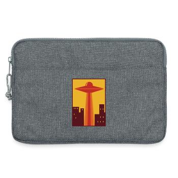 OVNI des années 70 au-dessus de la ville - Sacoche pour ordinateur portable 13 pouces - gris chiné - Devant