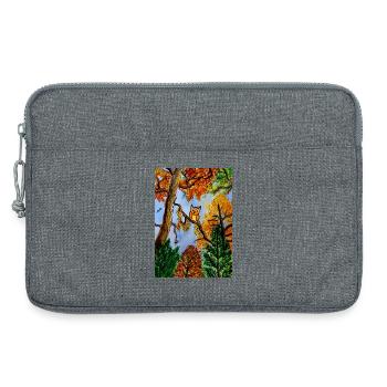 EG Flowers I Autumn I Gift I Colorful I Owl - Laptop bag 13" - heather grey - Front