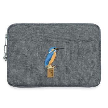 Kingfisher bird - Laptop bag 13" - heather grey - Front