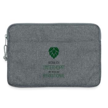Wenn ich unterhopft bin werde ich bierrrational - Laptoptasche 13" - Grau meliert - Vorne