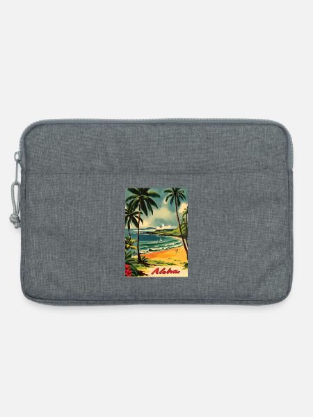 Aloha Strandlandschaft Retro - Laptoptasche 13" - Grau meliert