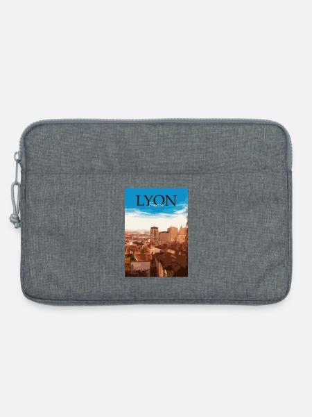 Lyon Stadtlandschaft Sonnenuntergang - Laptoptasche 13" - Grau meliert