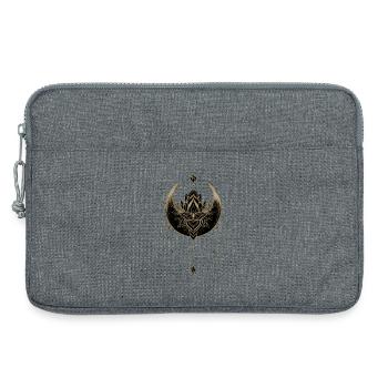 Stunning golden black moon with lotus flower. - Laptop bag 13" - heather grey - Front
