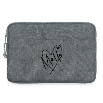 Malle Herz - Laptoptasche 13" - Grau meliert - Vorne