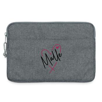 Malle Herz - Laptoptasche 13" - Grau meliert - Vorne