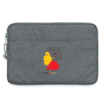 Landkarte mit stylischer Frau und Nationalfarben - Laptoptasche 13" - Grau meliert - Vorne