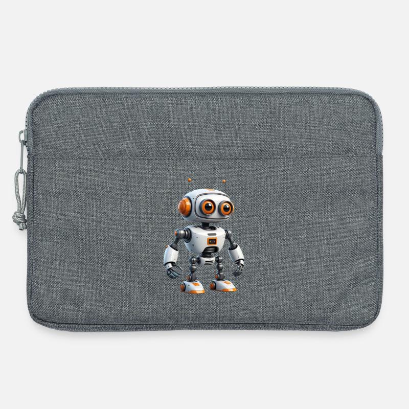 Kleiner Robo-Entdecker - Laptoptasche 13" - Grau meliert