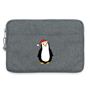 Pingouin de Noël - Sacoche pour ordinateur portable 13 pouces - gris chiné - Devant