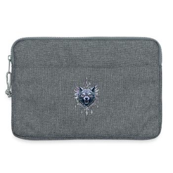 Mystischer Wolfskopf. - Laptoptasche 13" - Grau meliert - Vorne