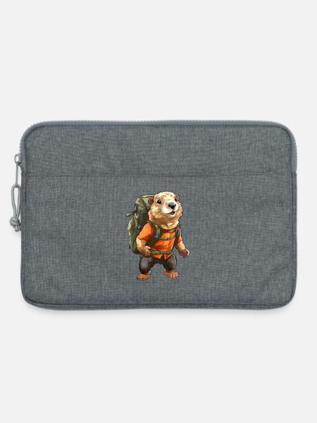 Murmeltier Bergsteiger / Wandern Murmeltiere - Laptoptasche 13" - Grau meliert
