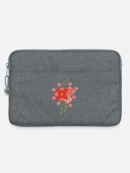 Frühlingsblumen - Laptoptasche 13" - Grau meliert