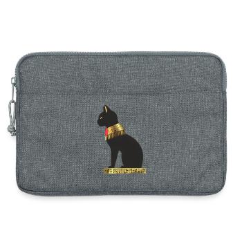 Katzengöttin: Ägyptische Eleganz - Laptoptasche 13" - Grau meliert - Vorne