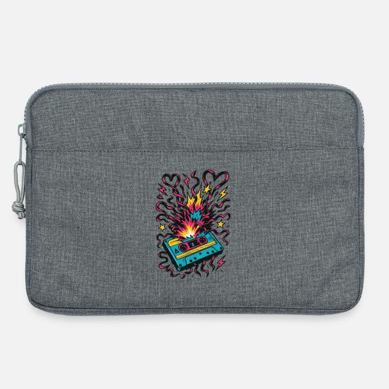 Cassette Explosion – 80s Tape Chaos - Laptop bag 13" - heather grey