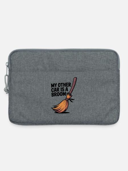 Mein anderes Auto ist ein Besen - Laptoptasche 13" - Grau meliert