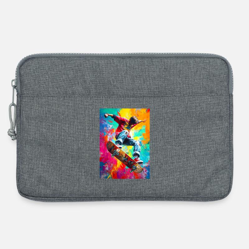 Chromatischer Skateboard Splash - Laptoptasche 13" - Grau meliert