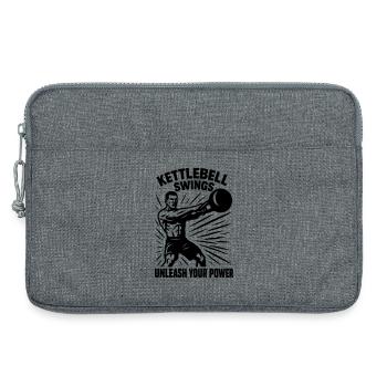 Entraînement avec kettlebell - Sacoche pour ordinateur portable 13 pouces - gris chiné - Devant