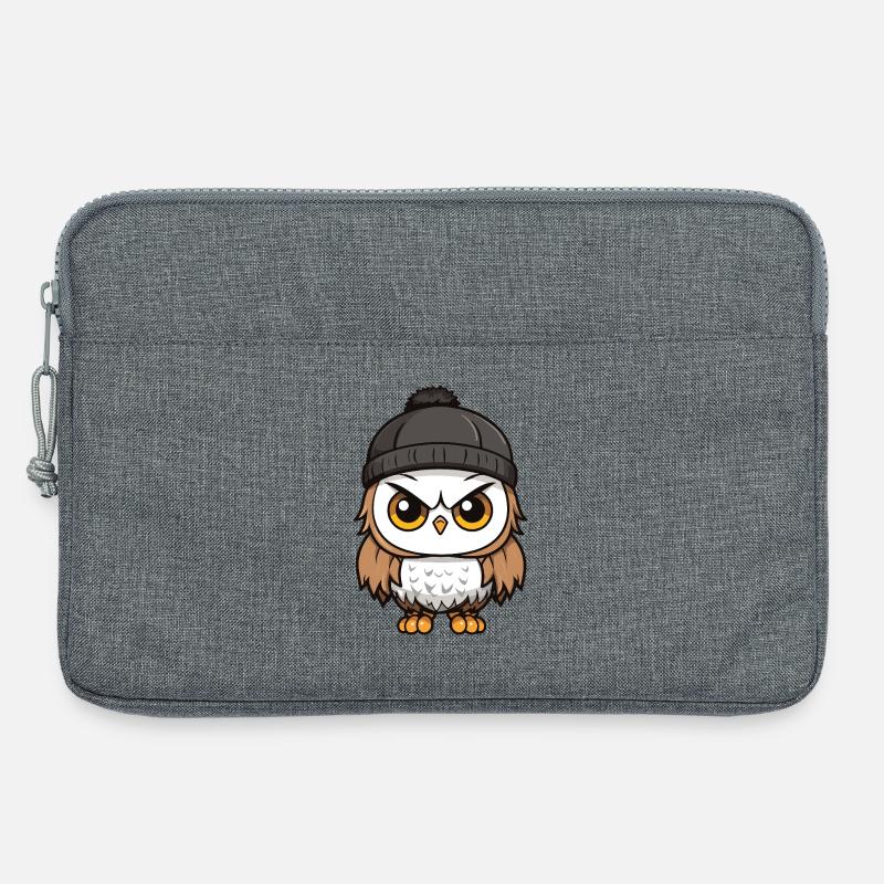 Eule Comic Winter Cozy - Laptoptasche 13" - Grau meliert