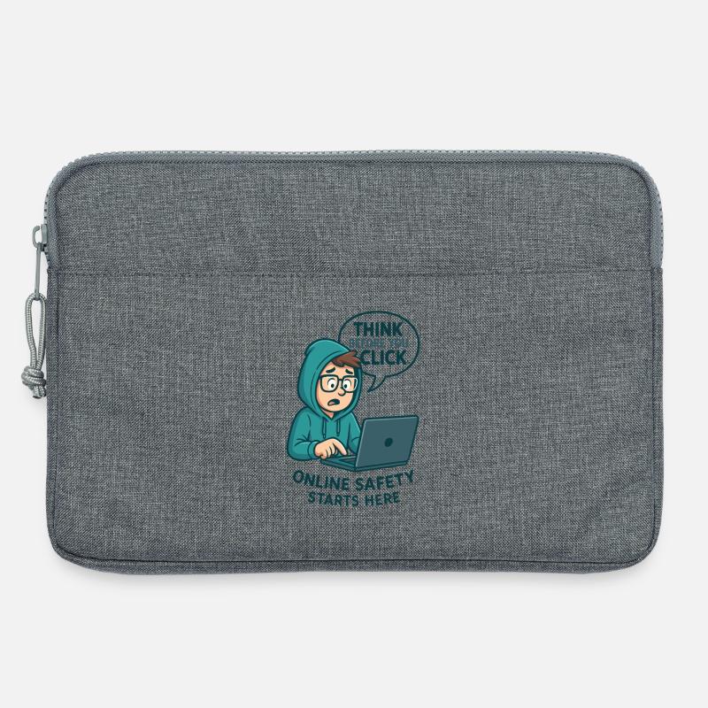 Think Before You Click - Online Security - Laptop bag 13" - heather grey